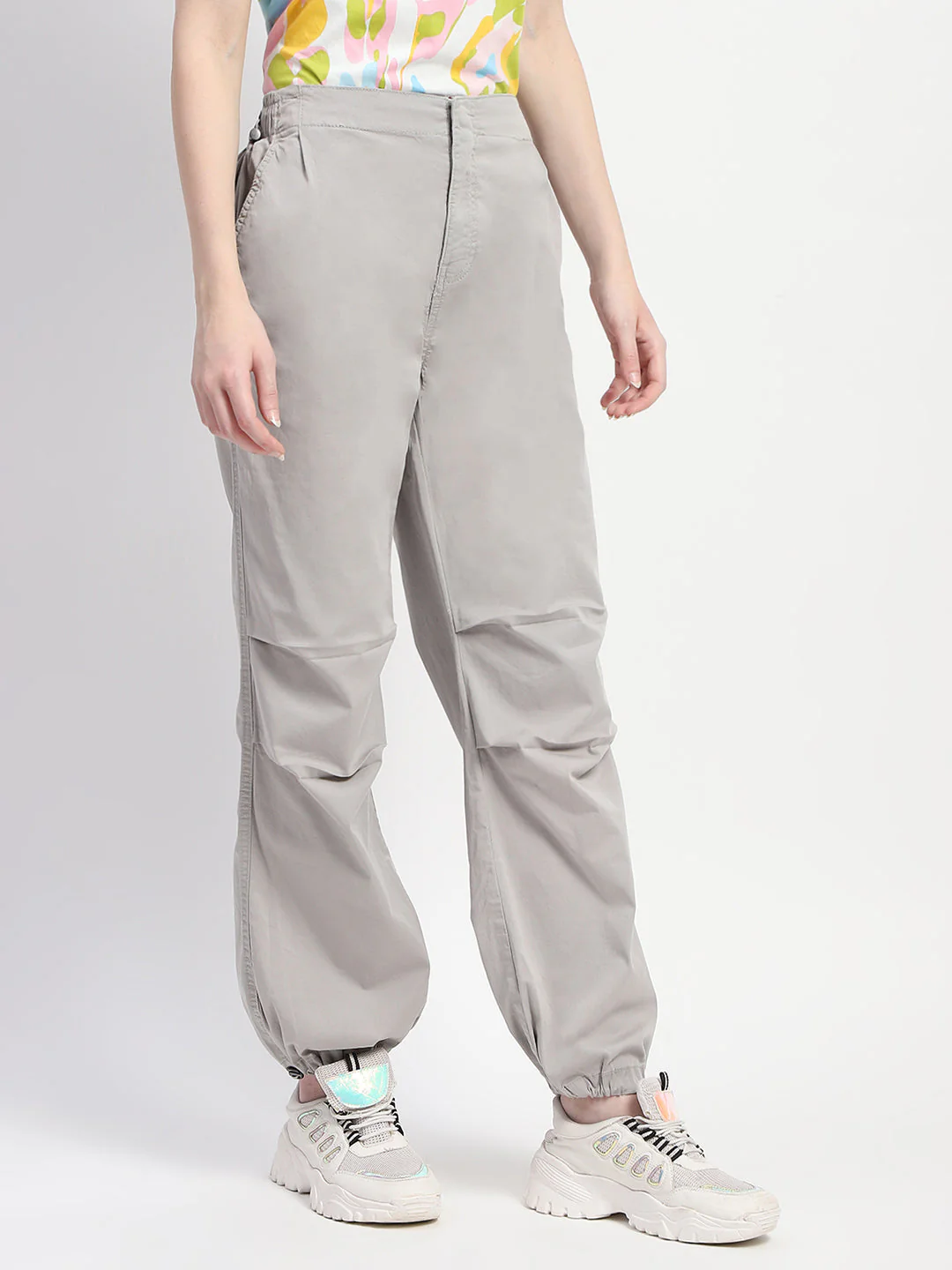 Madame Off White Cotton Joggers - Image 3