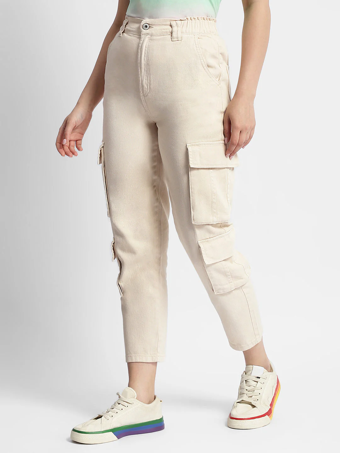 Madame Mid Rise Tapered Fit Off-White Cargo - Image 4