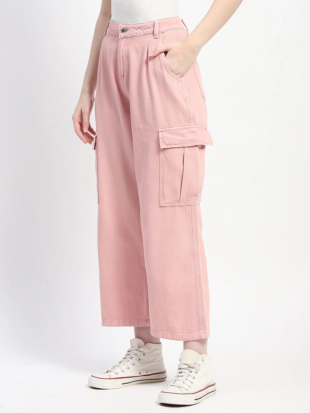 Madame Relax Fit Pink Cargo Pants - Image 4