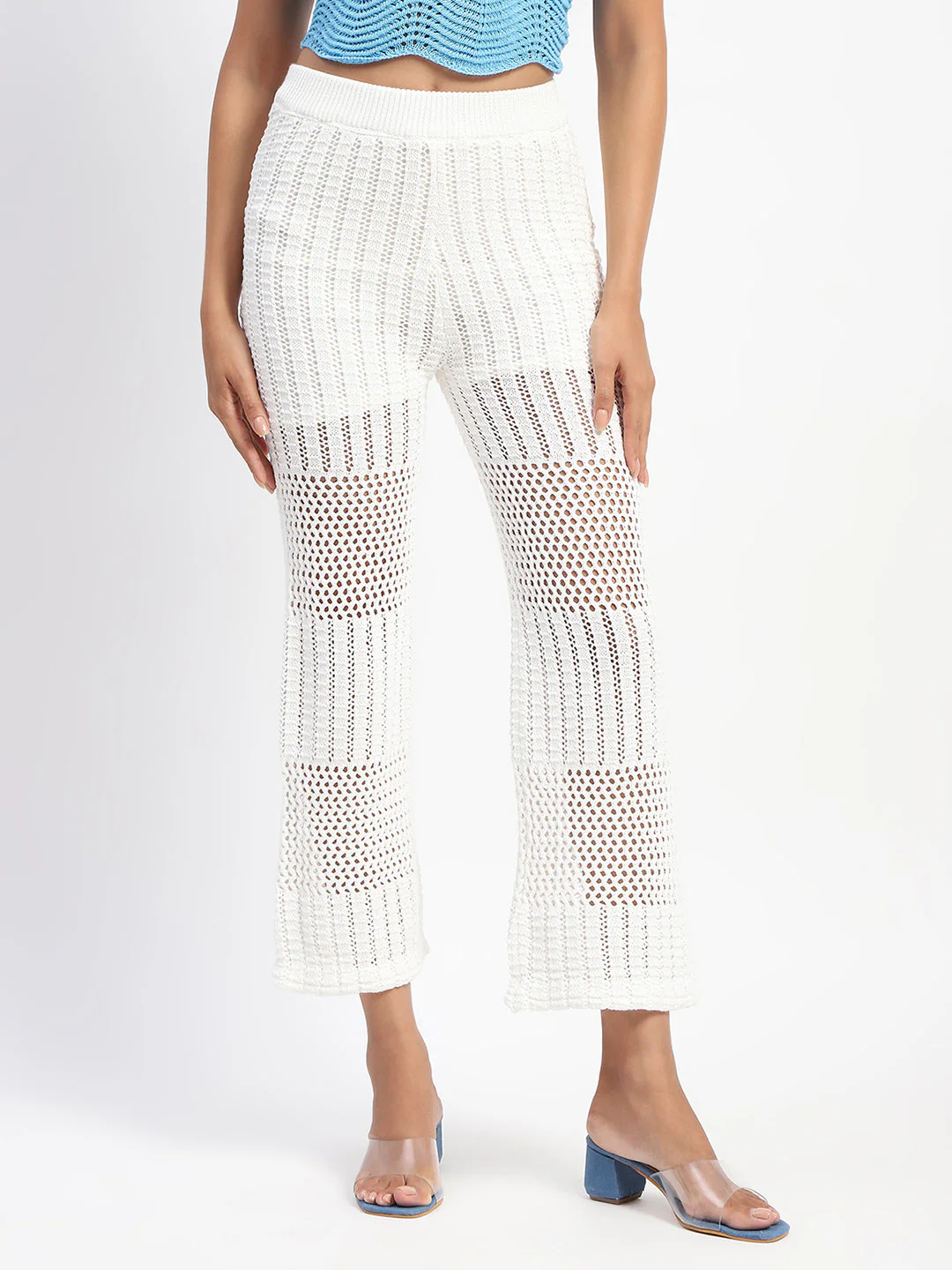 Madame Off-White Cotton Crochet Trouser - Image 3