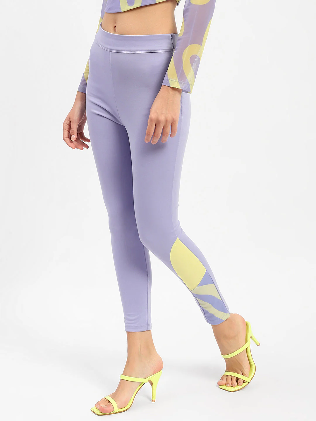 Madame Lilac Mid Rise Elastic Waist Jeggings - Image 4