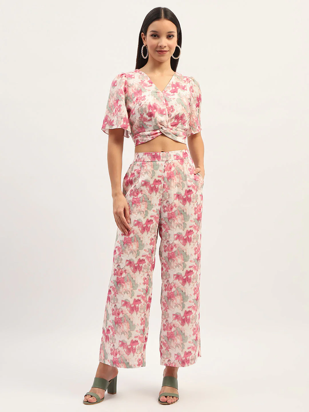 Madame Floral Print Off White Co-Ord Set - Image 3