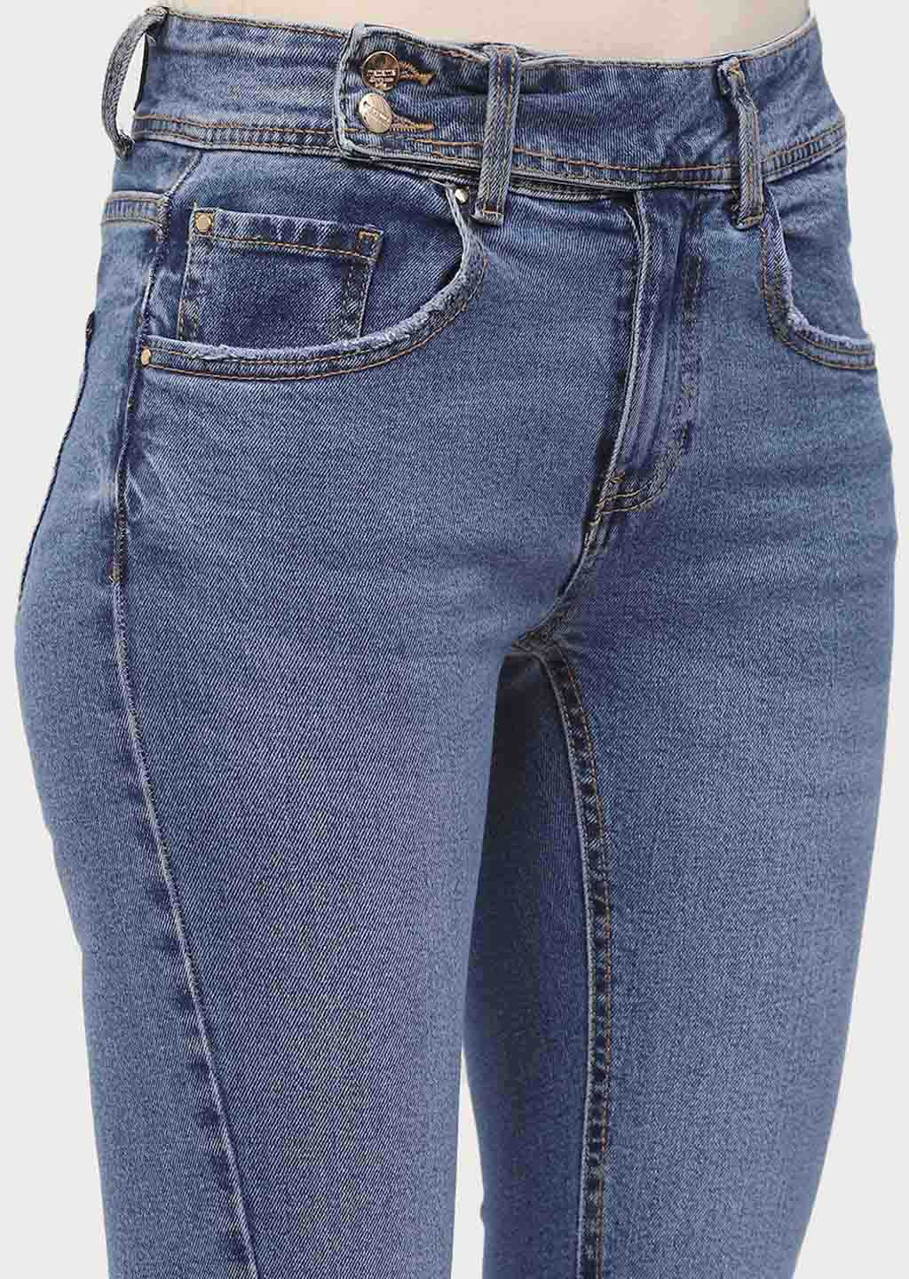 Madame Cut Seam Dark Blue Flared Jeans - Image 6