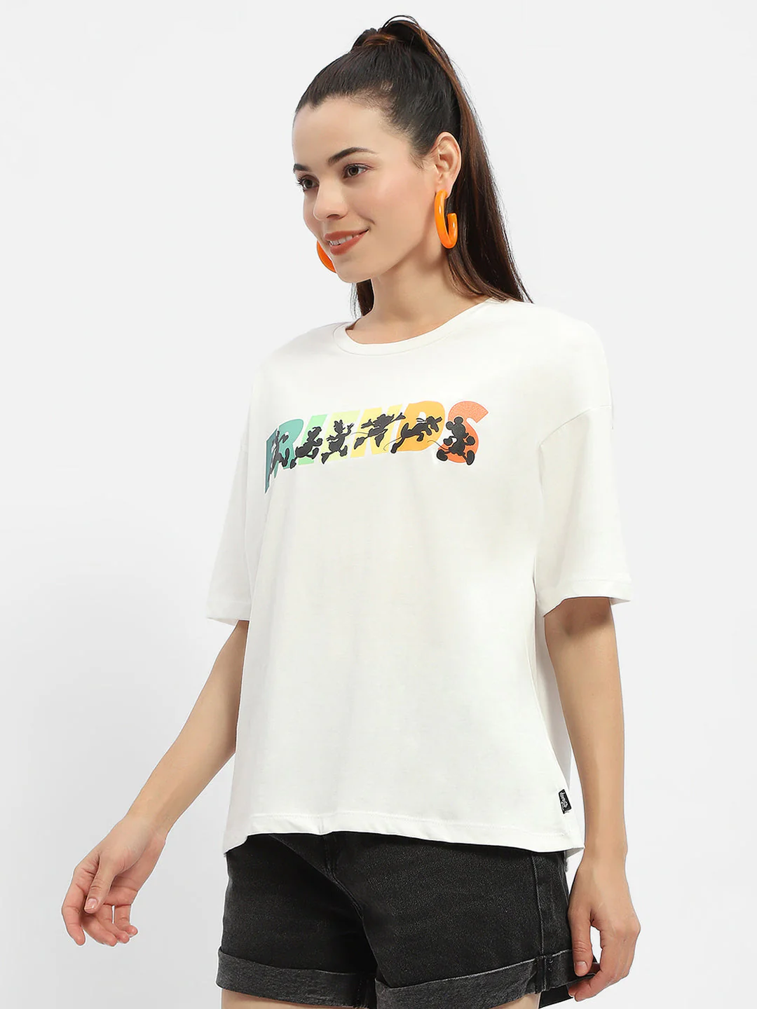 Madame Disney Graphic Print White Regular T-Shirt - Image 4
