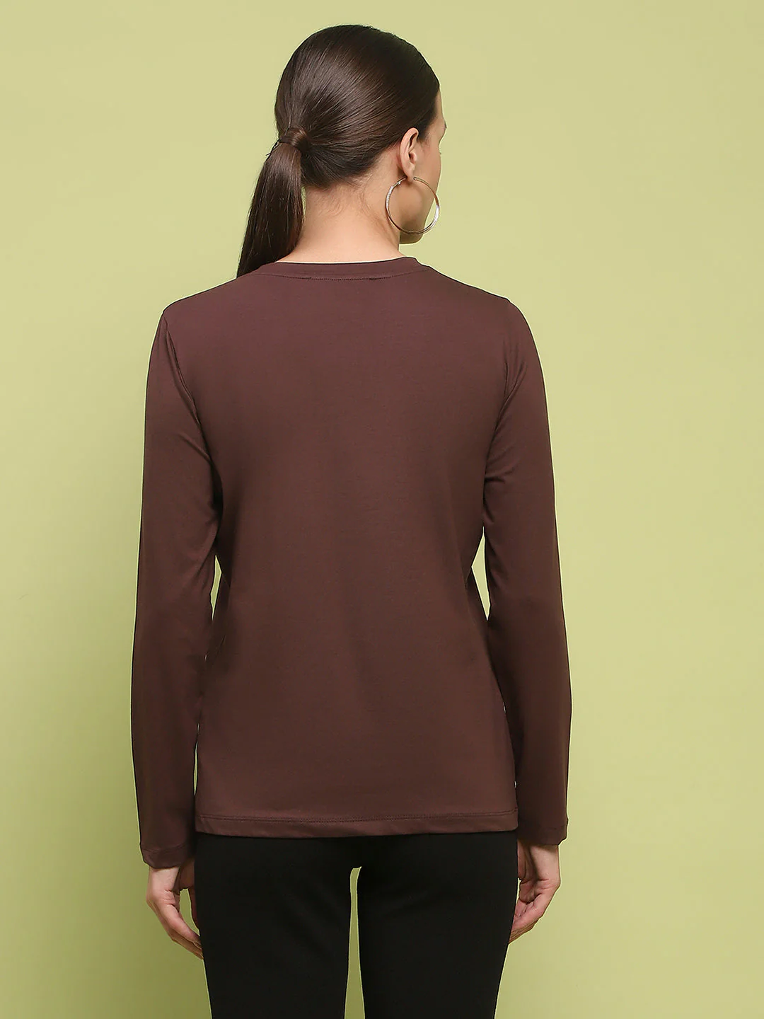 Madame Embossed Cotton Blend Coffee Brown Top - Image 6