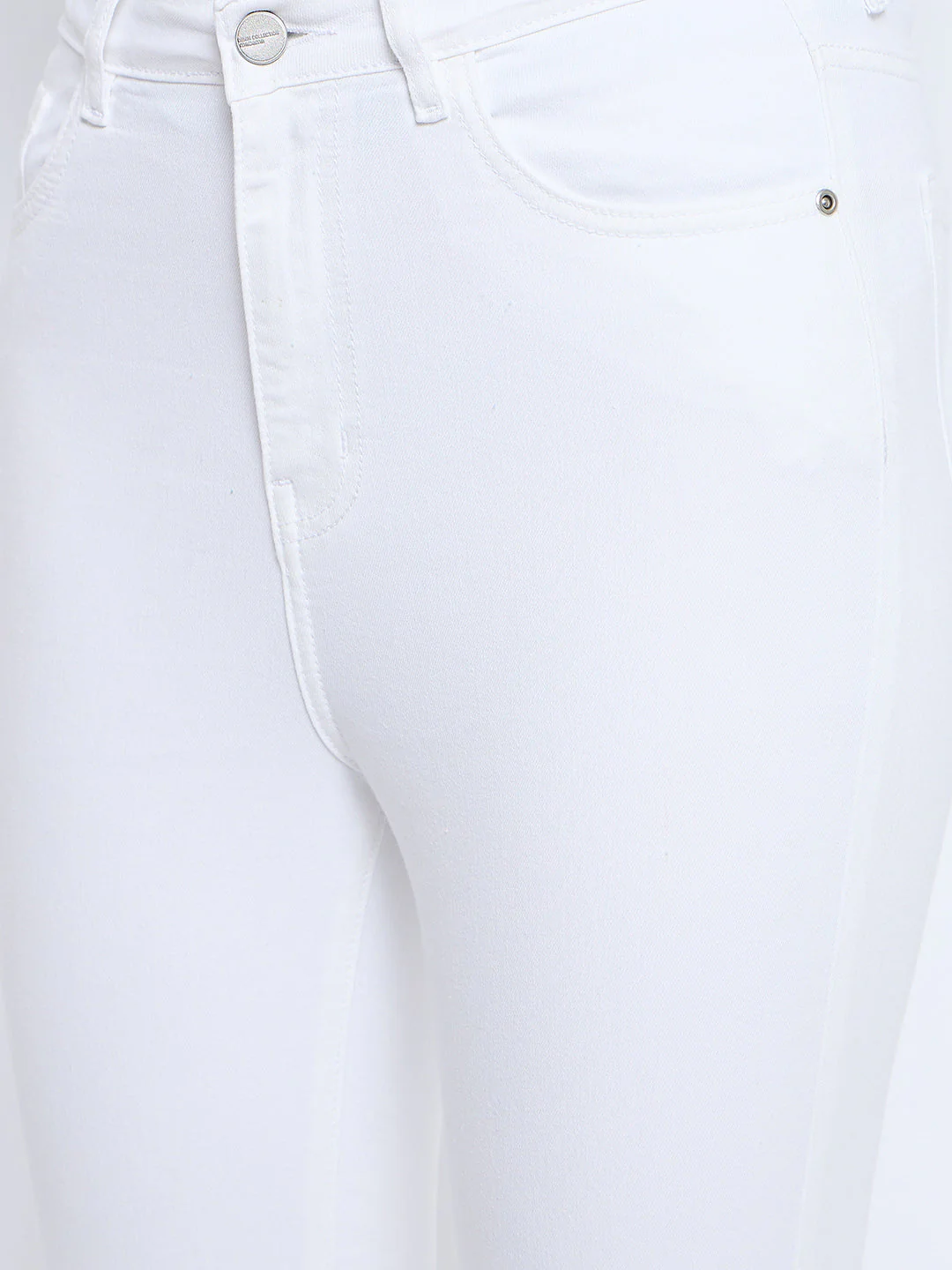 Madame Skinny Fit Cotton Blend White Denim - Image 6