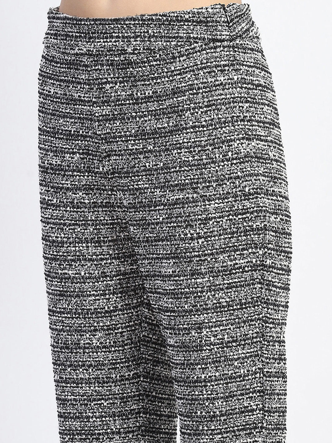 Madame Knitted Buttoned and Belted Top and Bottom Black Co-ord Set - Image 6