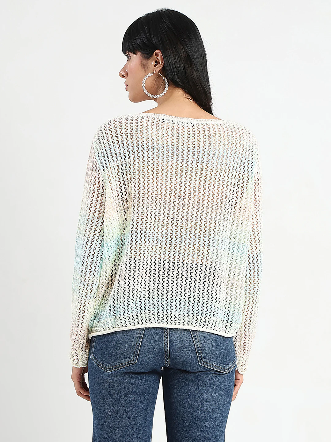 Madame Ombre Crochet Multicolor Knitted Top - Image 6