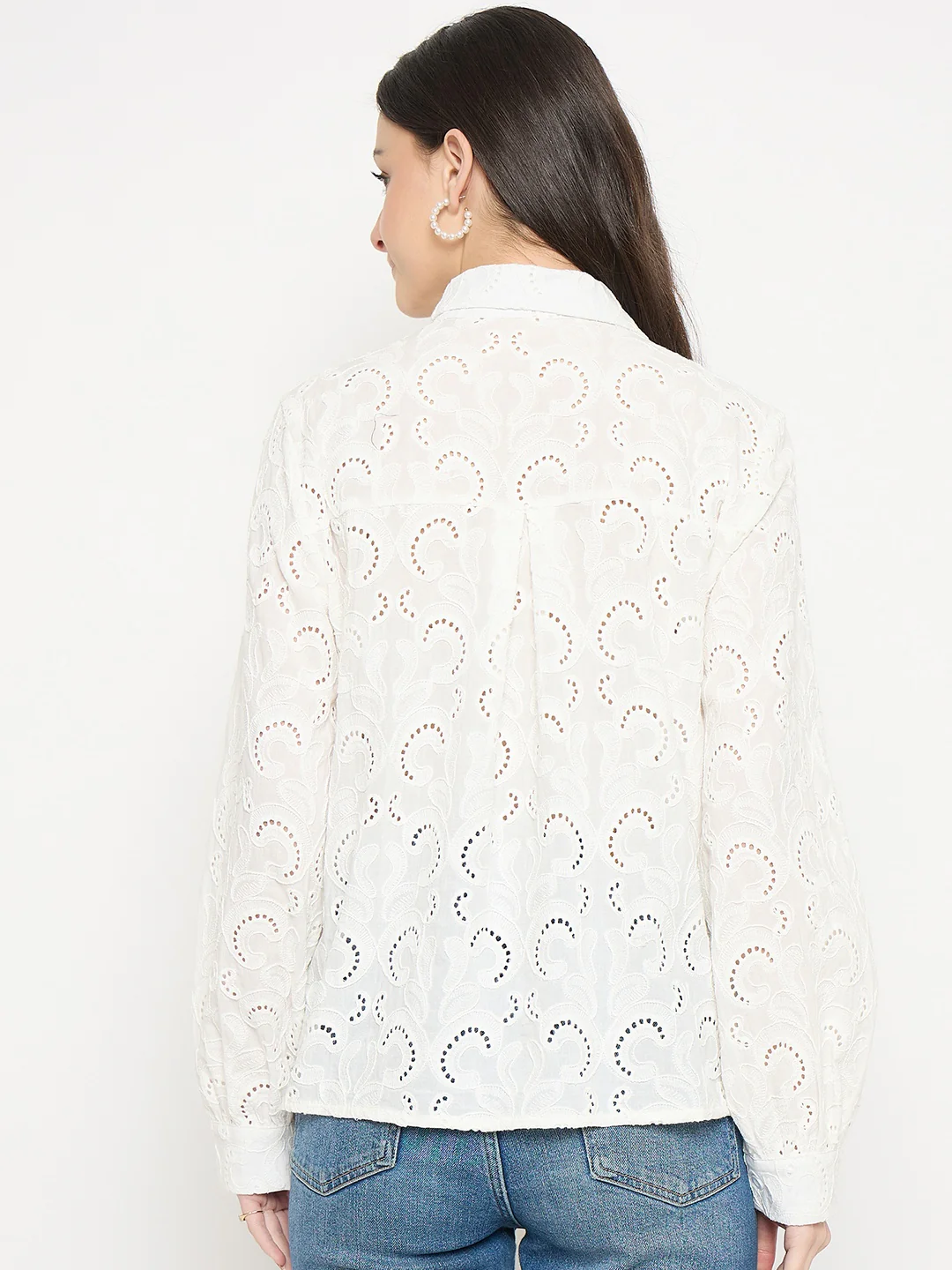 Madame White Cotton Poplin Shirt - Image 7