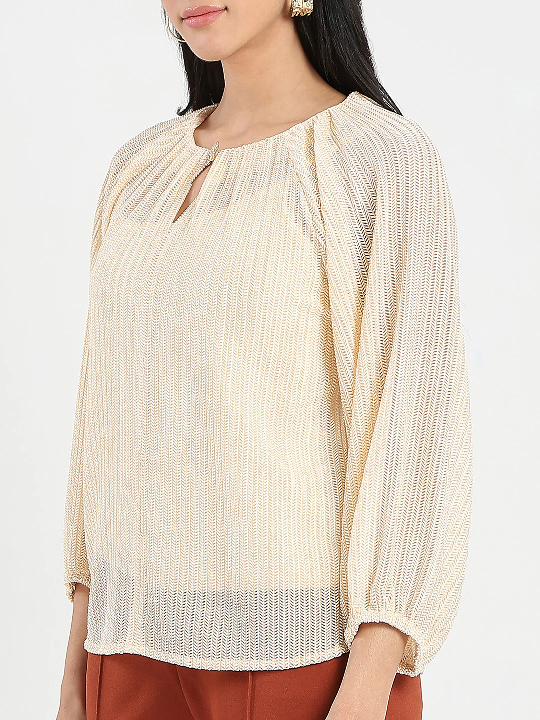 Madame Beige Rayon Blend Top - Image 8