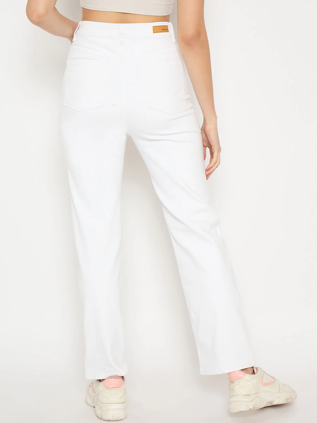 Madame White Straight Fit Denim Jeans - Image 6