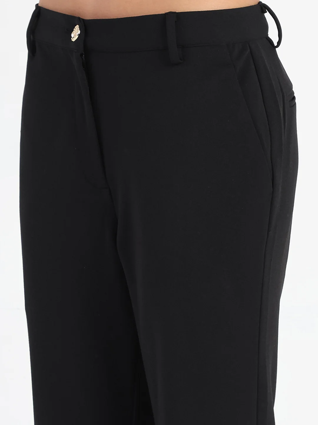 Madame Crop Top and Side Slit Trousers Knit Moss Black Co-ord Set - Image 7