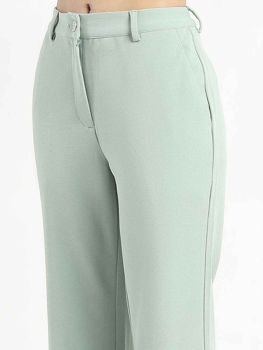 Madame Crop Top and Side Slit Trousers Knit Moss Olive Green Co-ord Set - Image 7