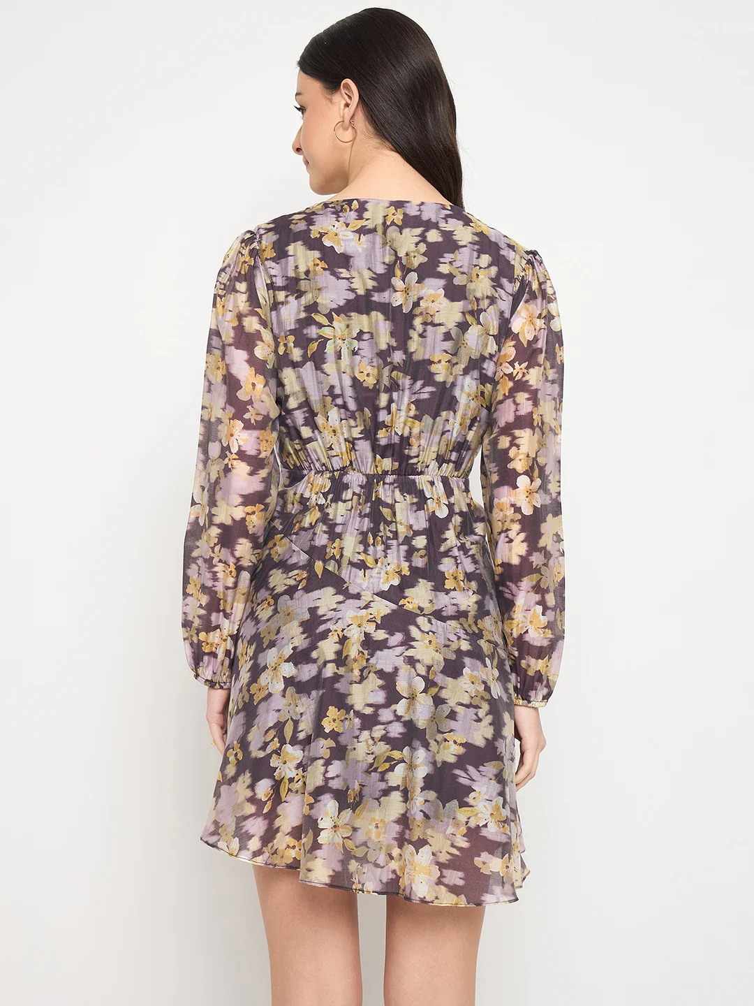 Madame Plum Floral Print Fit and Flare Dress - Image 7