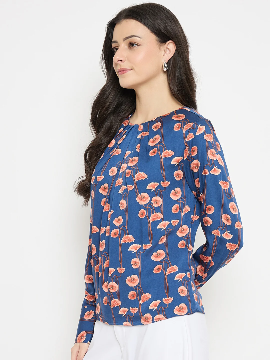 Madame Printed Rayon Gather Top - Image 5
