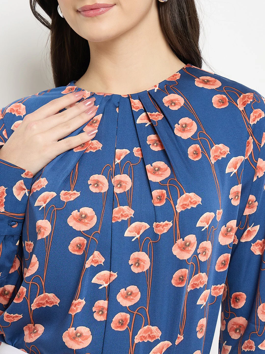 Madame Printed Rayon Gather Top - Image 7