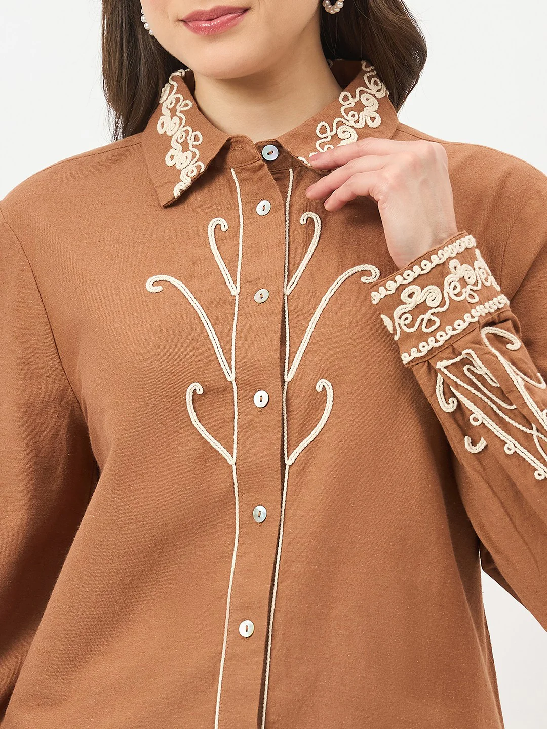 Madame Brown Embroidered Co-ord Set - Image 9