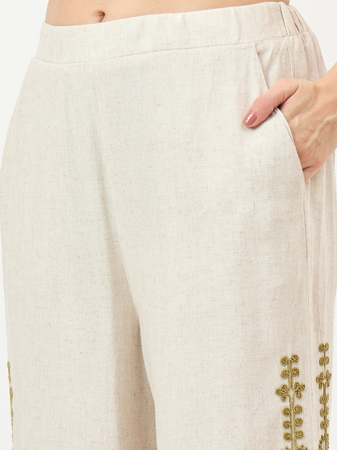 Madame Beige Embroidered Co-ord Set - Image 8