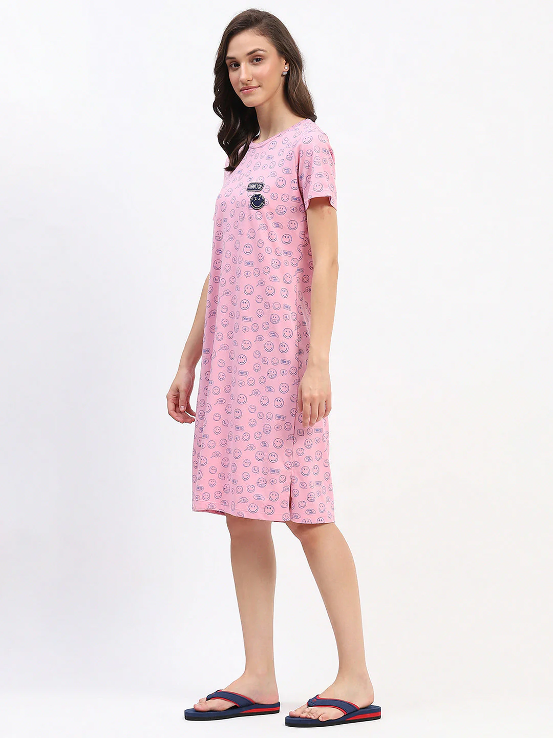 mSECRET Pink Smiley Print Cotton Nightdress - Image 5