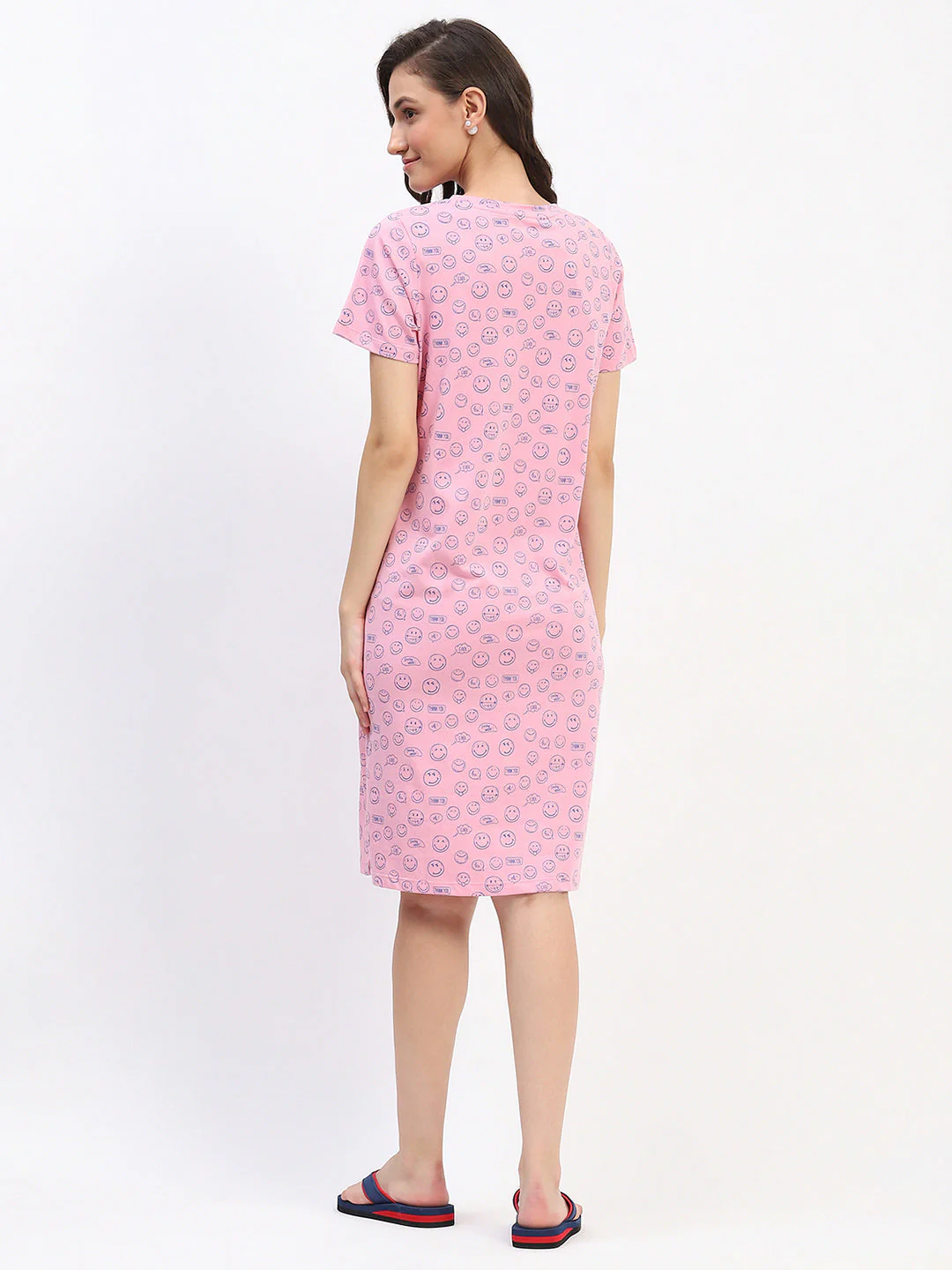 mSECRET Pink Smiley Print Cotton Nightdress - Image 6