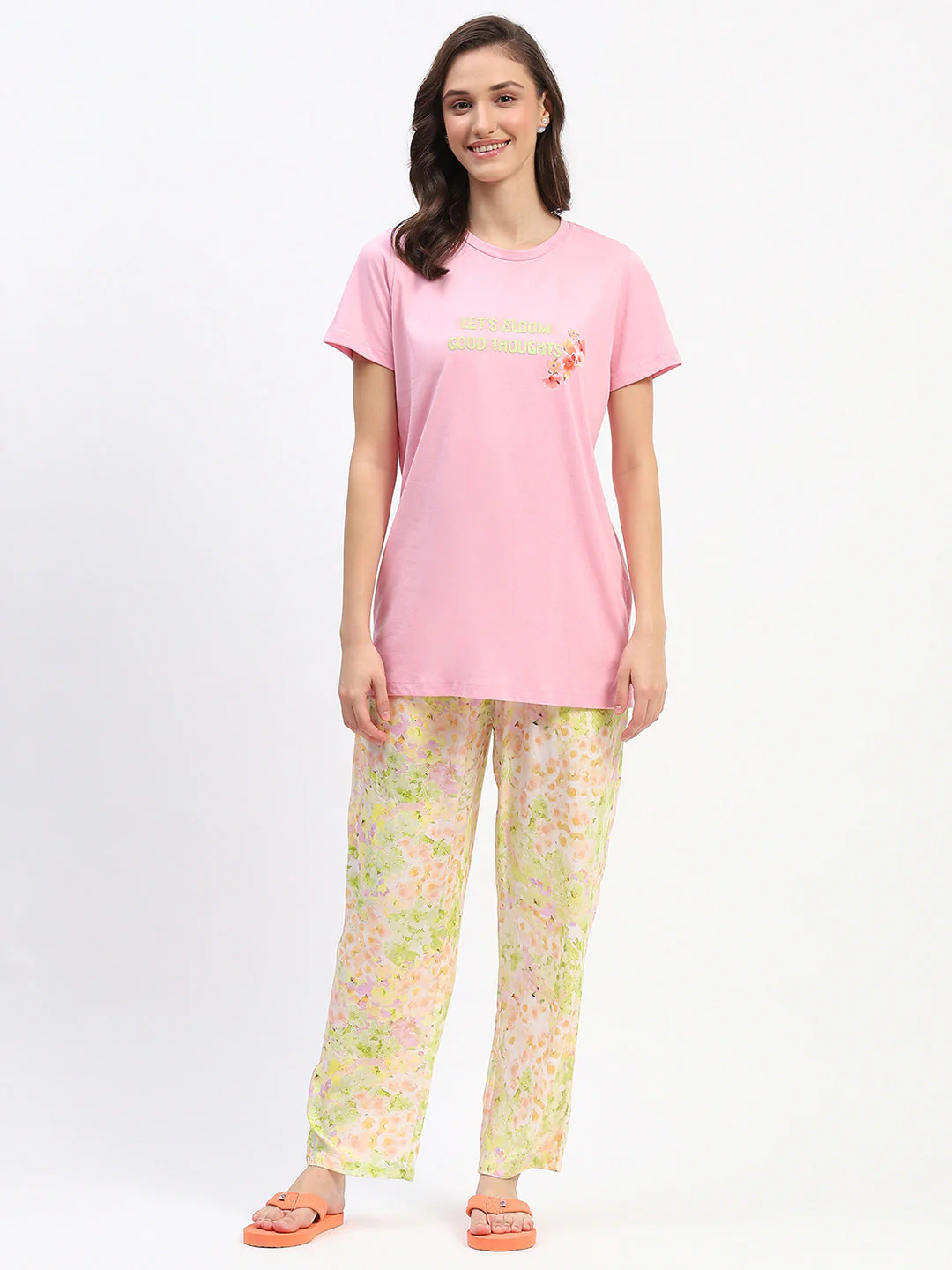 mSECRET Pink Graphic Tee and Floral Print Pajama Set - Image 3