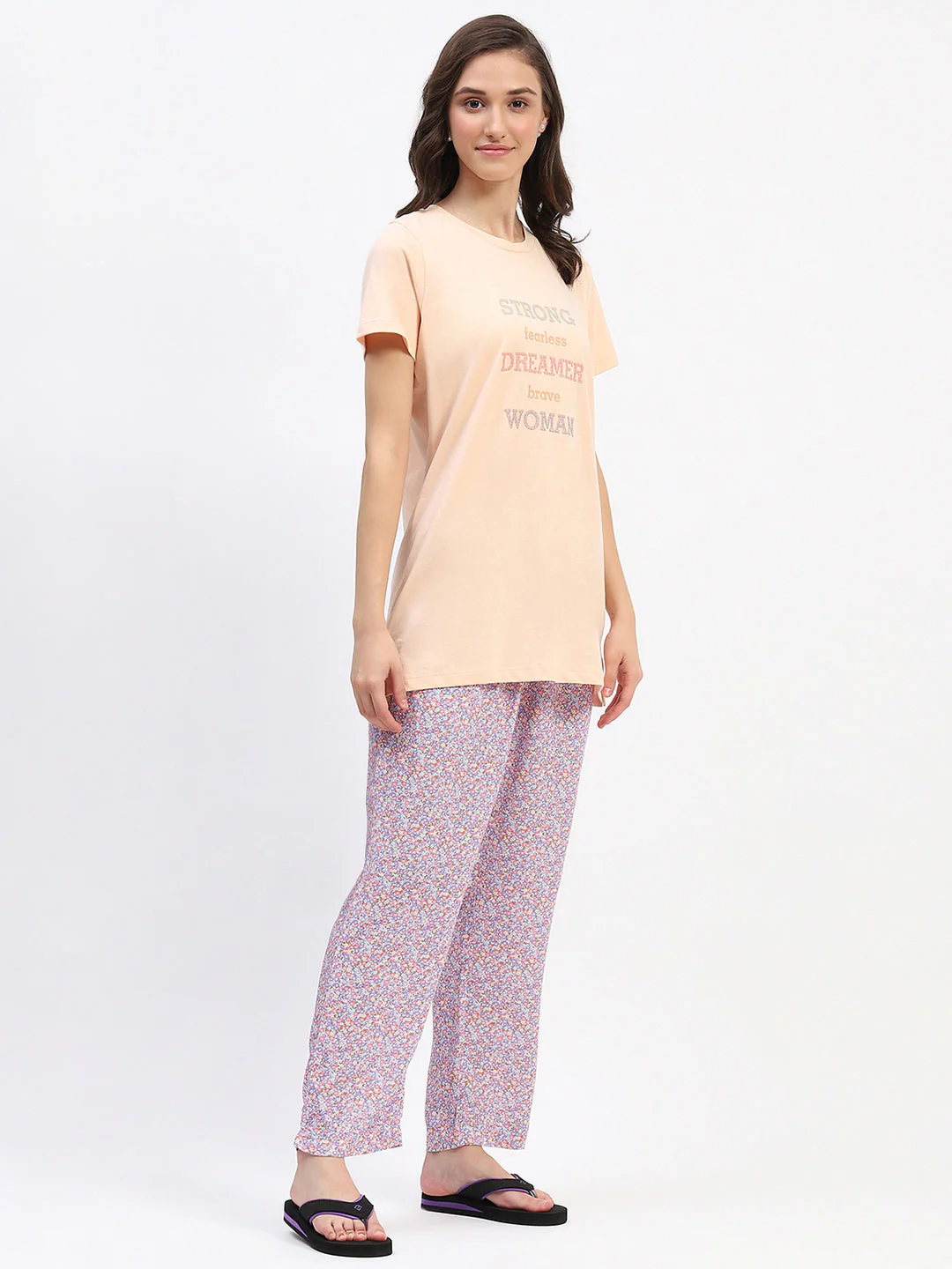 mSECRET Graphic Tee and Printed Pajama Night suit Set - Image 4