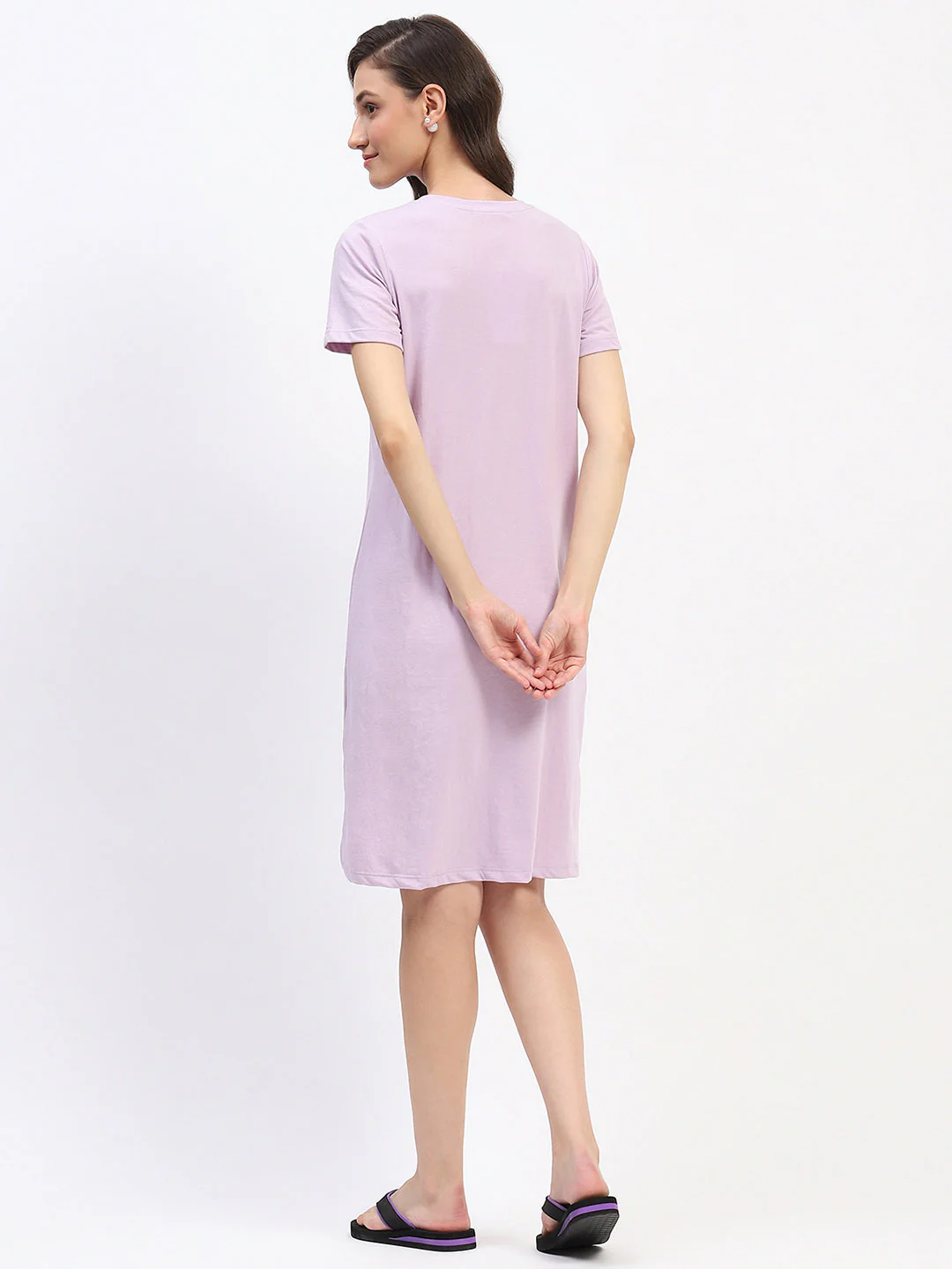 mSECRET Disney Graphic Print Cotton Lilac Sleep Shirt Dress - Image 6