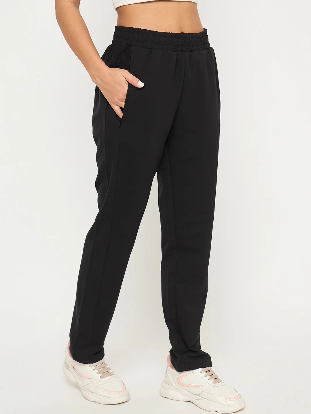 mSECRET Stitch Detailing Elasticated Waist Black Track Bottoms - Image 4