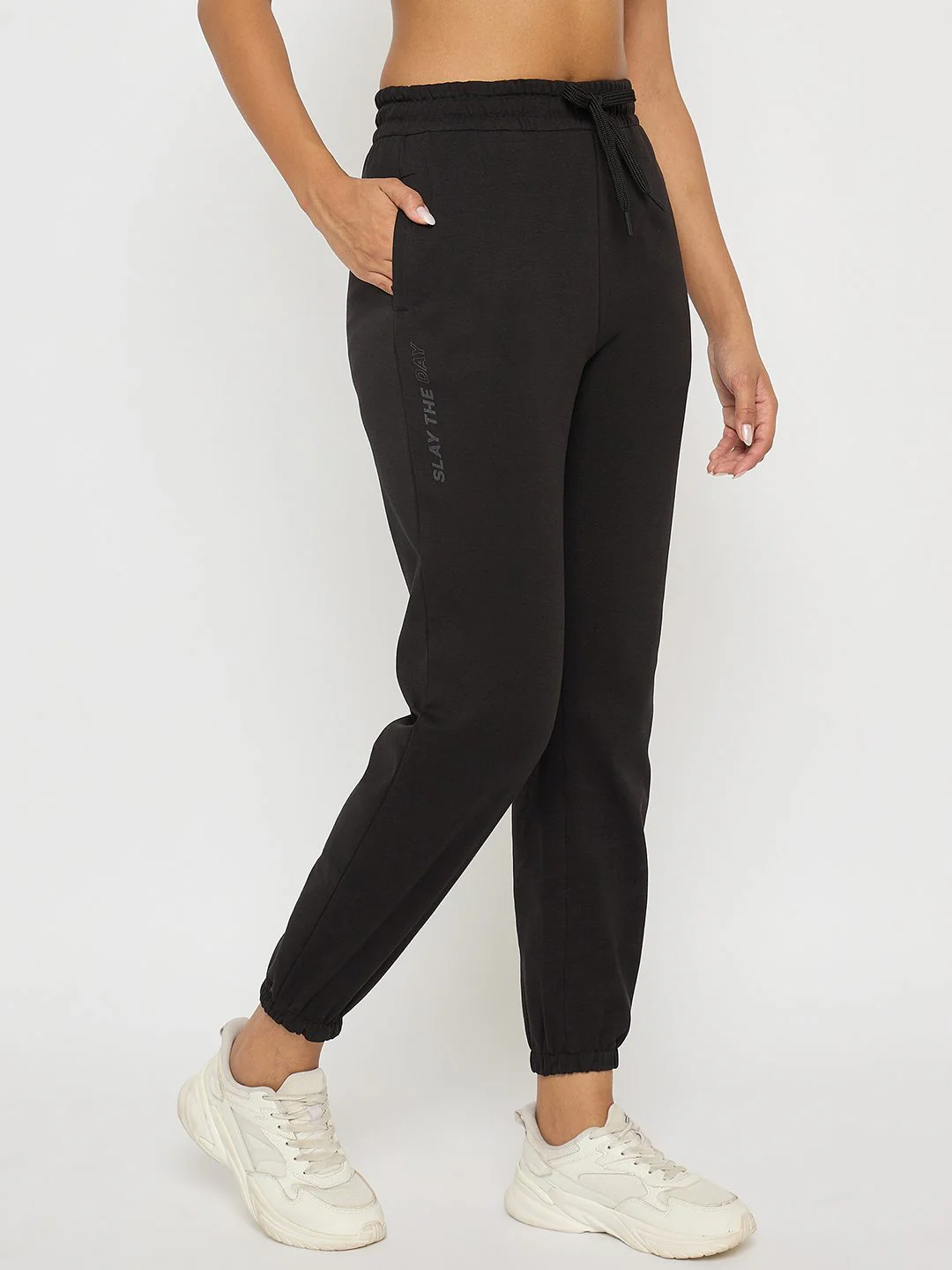 mSECRET Black Elastic Hem Cotton Joggers - Image 4