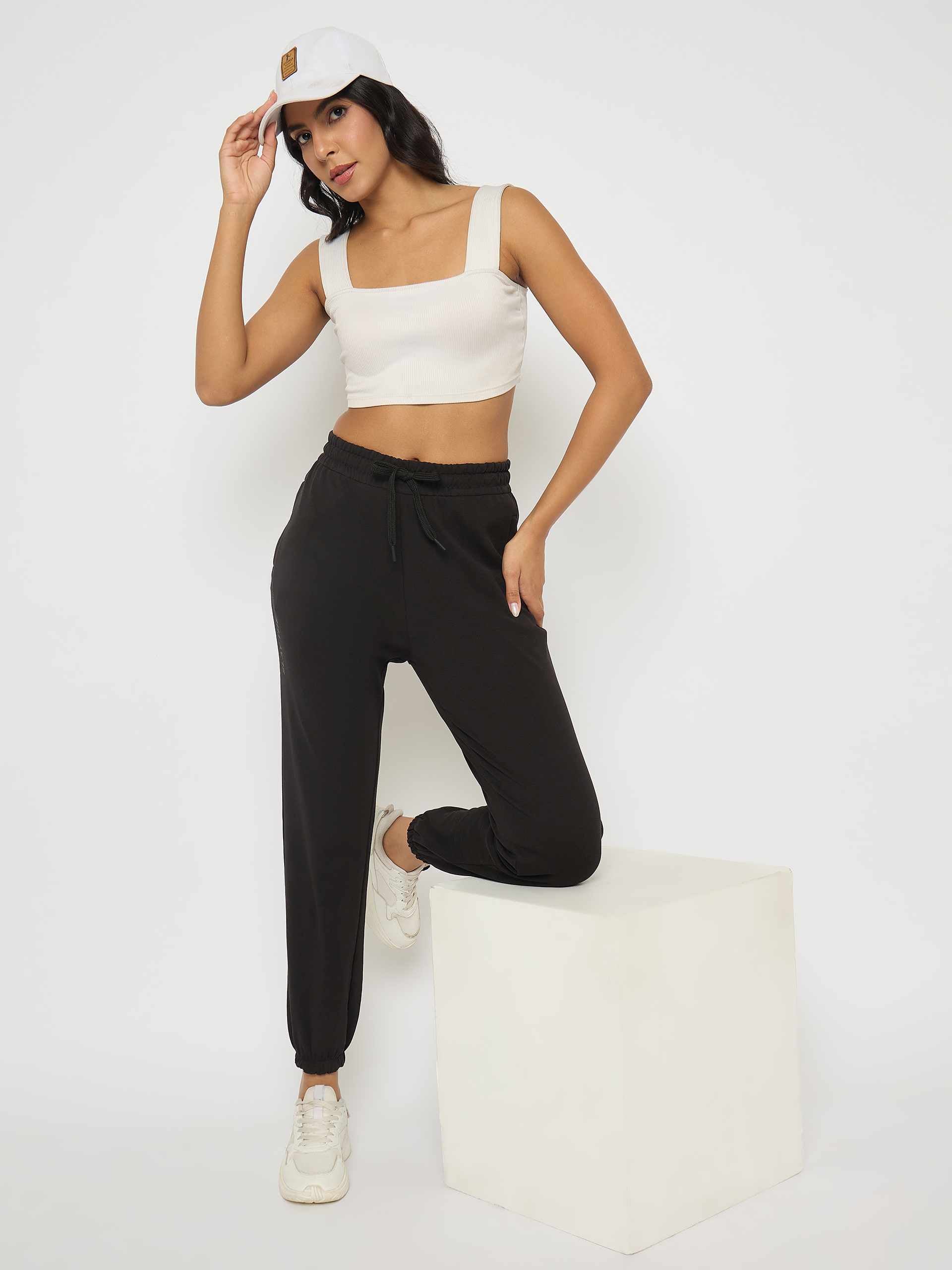 mSECRET Black Elastic Hem Cotton Joggers - Image 7